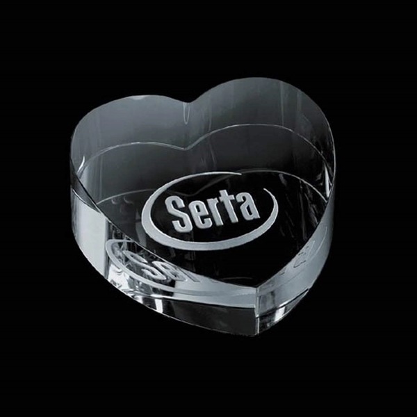 Optical crystal heart shape paperweight.... from ASI 84592 St Regis Group / St Regis