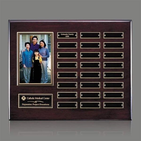 Piano rosewood finish plaque, holds 4" x 6" vertical photo and... from ASI 84592 St Regis Group / St Regis