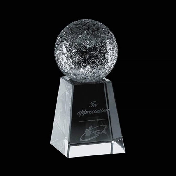 Perfectly shaped optical crystal golf ball mounted on a handsome base.... from ASI 84592 St Regis Group / St Regis