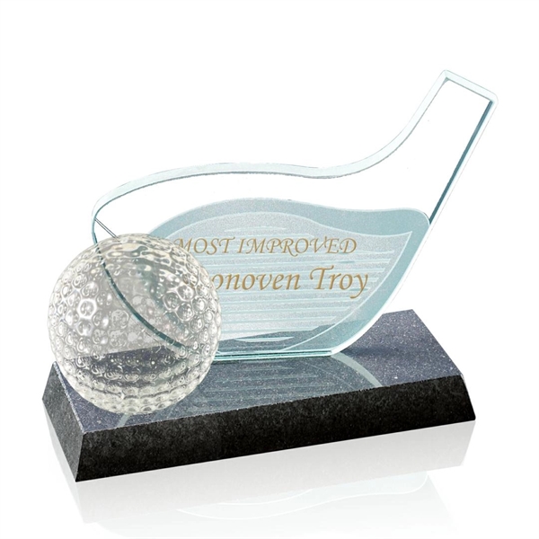 Golf Driver & Ball Award- Jade. Size  5"x 8".... from ASI 84592 St Regis Group / St Regis