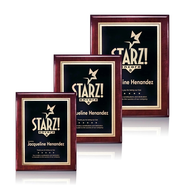 High gloss piano finish rosewood wall plaque with a solid brass... from ASI 84592 St Regis Group / St Regis