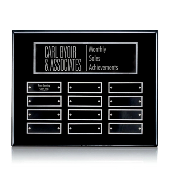 Horizontal Perpetual Plaque - Black / Silver 12 Plates.... from ASI 84592 St Regis Group / St Regis
