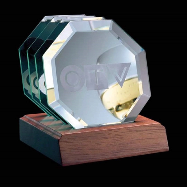 Set of four octagonal shape beveled mirror coasters with a custom... from ASI 84592 St Regis Group