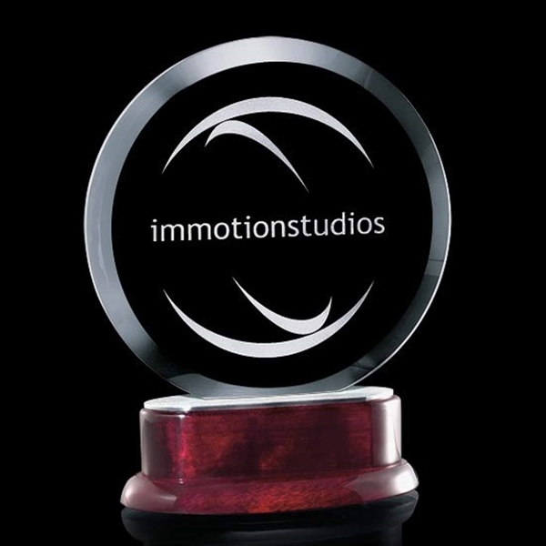 Jade optical crystal award on rosewood base.... from ASI 84592 St Regis Group / St Regis