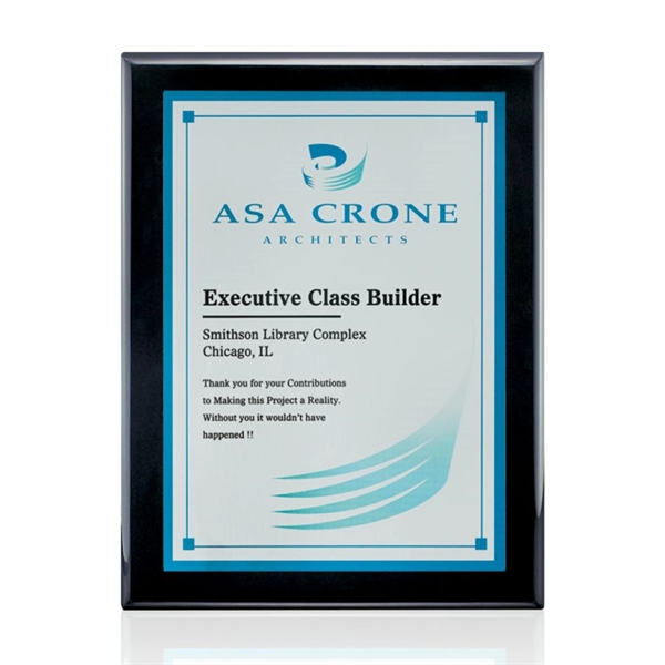 Black high gloss piano finish plaque with silver AstroSub plate.... from ASI 84592 St Regis Group / St Regis