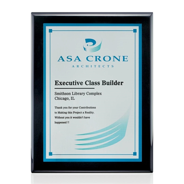 Black high gloss piano finish plaque with silver AstroSub plate.... from ASI 84592 St Regis Group / St Regis