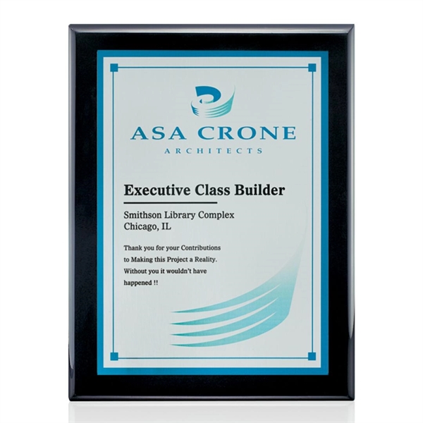 Black high gloss piano finish plaque with silver AstroSub plate.... from ASI 84592 St Regis Group / St Regis