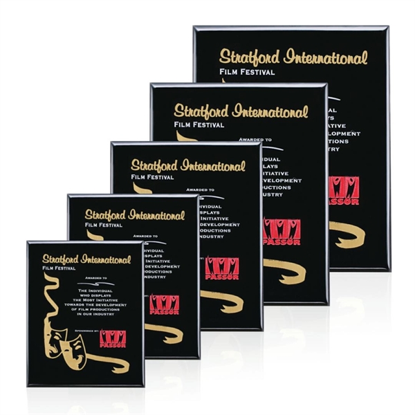 Elegant Laser Etch into a highly polished Black Piano Finished plaque... from ASI 84592 St Regis Group / St Regis