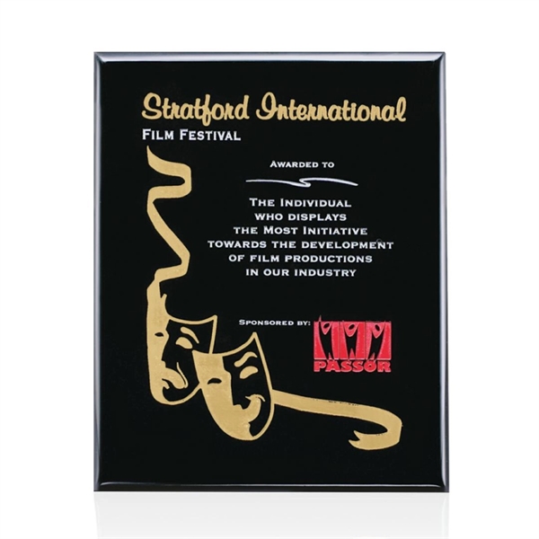 Elegant Laser Etch into a highly polished Black Piano Finished plaque... from ASI 84592 St Regis Group / St Regis