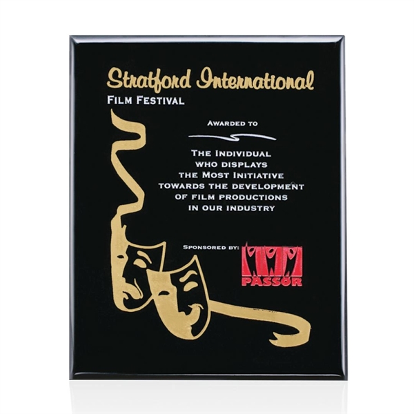 Elegant Laser Etch into a highly polished Black Piano Finished plaque... from ASI 84592 St Regis Group / St Regis