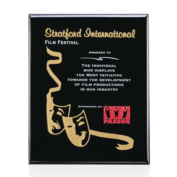 Elegant Laser Etch into a highly polished Black Piano Finished plaque... from ASI 84592 St Regis Group / St Regis