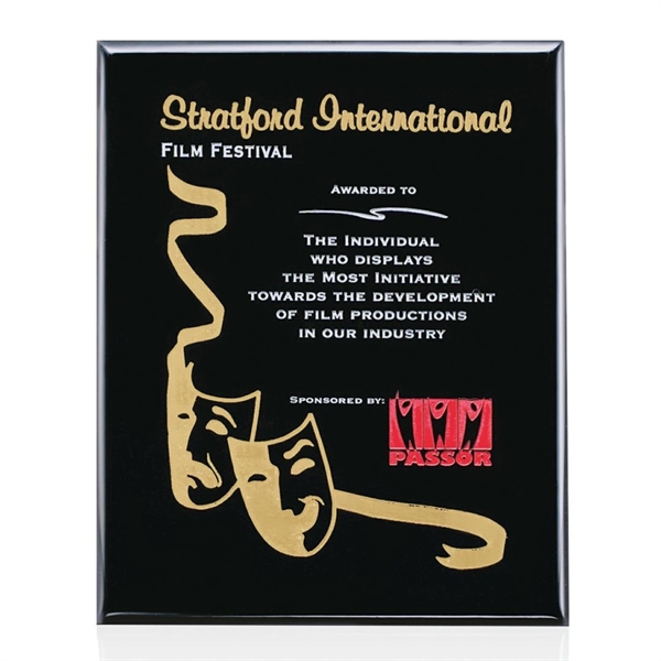 Elegant Laser Etch into a highly polished Black Piano Finished plaque... from ASI 84592 St Regis Group / St Regis