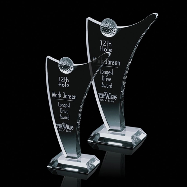 Unique shape optical crystal modern design award with a 3D golf... from ASI 84592 St Regis Group / St Regis