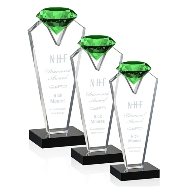 Beautiful optical crystal award that holds an Emerald diamond with black... from ASI 84592 St Regis Group / St Regis