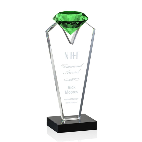 Beautiful optical crystal award that holds an Emerald diamond with black... from ASI 84592 St Regis Group / St Regis