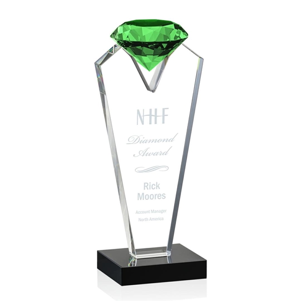Beautiful optical crystal award that holds an Emerald diamond with black... from ASI 84592 St Regis Group / St Regis
