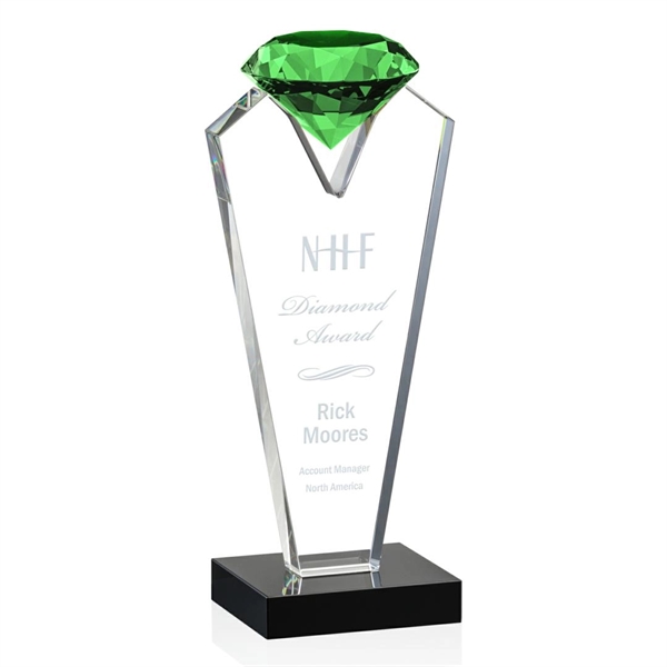 Beautiful optical crystal award that holds an Emerald diamond with black... from ASI 84592 St Regis Group / St Regis