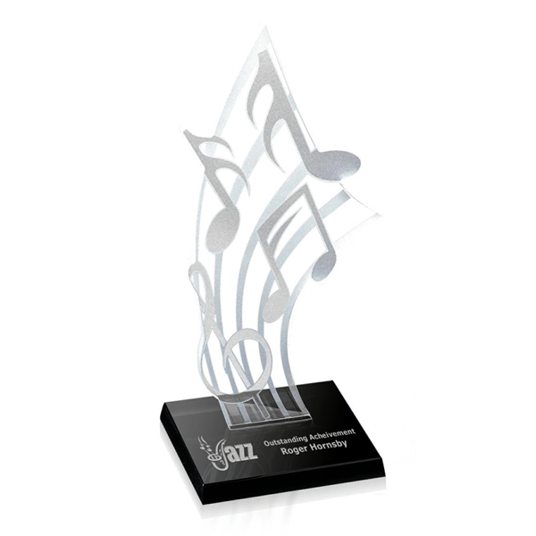 Aqua shaped jade glass music notes award, 8 3/4" x 4... from ASI 84592 St Regis Group / Prestige Glass