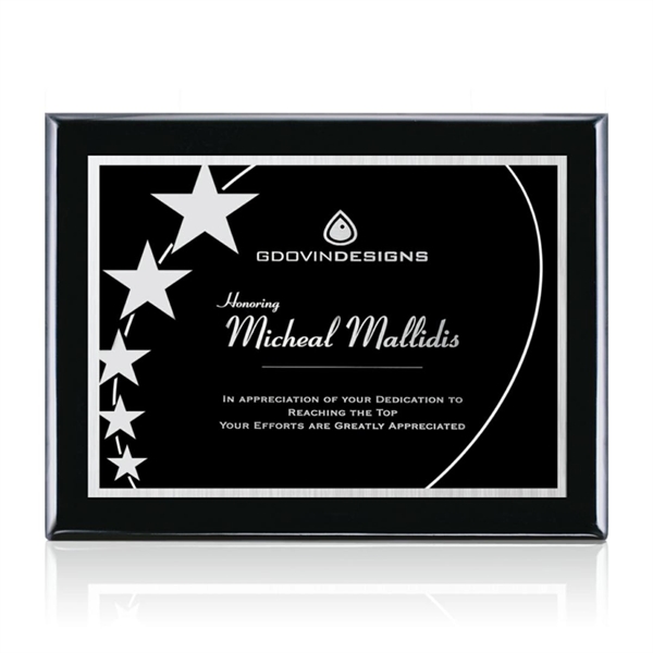 High gloss piano finish black wall plaque with a Gemini plate.... from ASI 84592 St Regis Group / St Regis