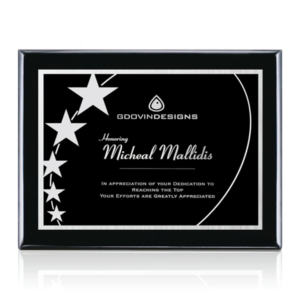 High gloss piano finish black wall plaque with a Gemini plate.... from ASI 84592 St Regis Group / St Regis