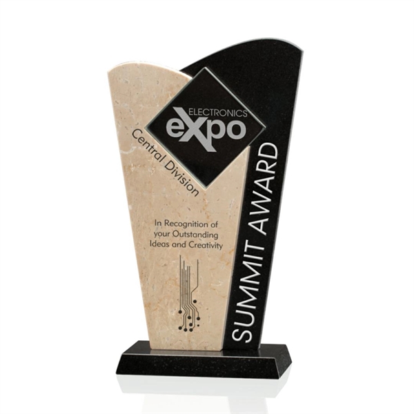 7" aquashaped award - botocino/granite/starfire.... from ASI 84592 St Regis Group / Prestige Glass