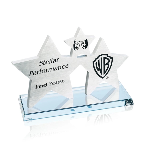 TriStar - Aluminum 8" wide award.... from ASI 84592 St Regis Group / Prestige Glass