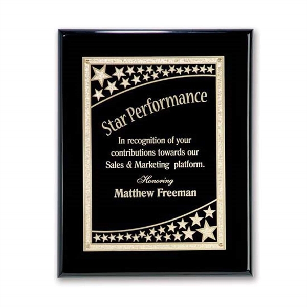 Black plate on black piano finish wall plaque.... from ASI 84592 St Regis Group / R S Owens & Co Inc