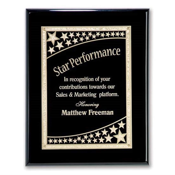 Black plate on black piano finish wall plaque.... from ASI 84592 St Regis Group / R S Owens & Co Inc