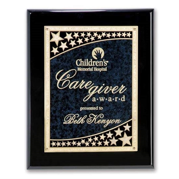 Black plate on black piano finish wall plaque.... from ASI 84592 St Regis Group / R S Owens & Co Inc
