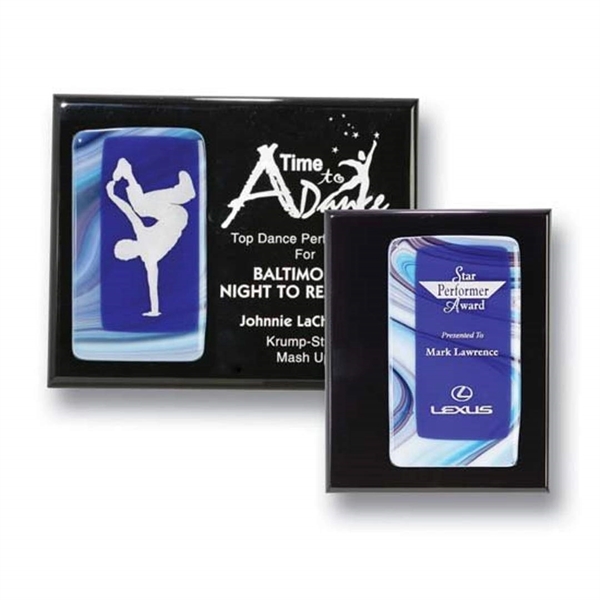 Piano finish plaque with art glass.... from ASI 84592 St Regis Group / R S Owens & Co Inc