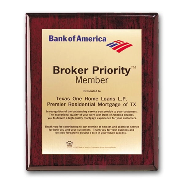 Screenprint your artwork in vibrant color on a brass plate mounted... from ASI 84592 St Regis Group / R S Owens & Co Inc