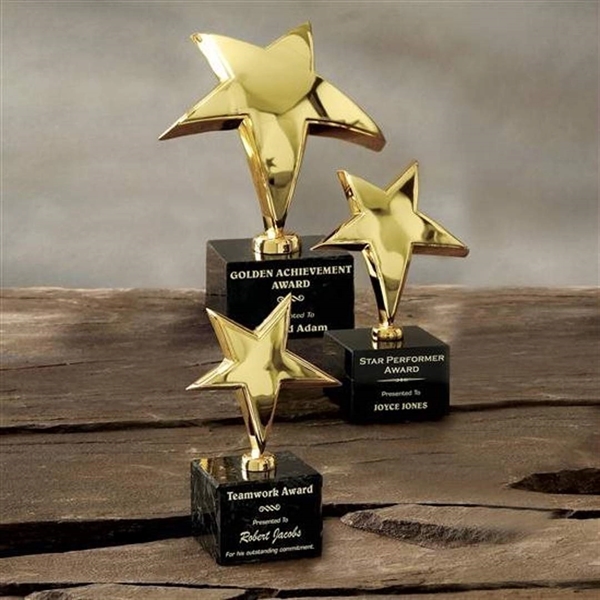 24K gold rising star award with a marble base.... from ASI 84592 St Regis Group / R S Owens & Co Inc