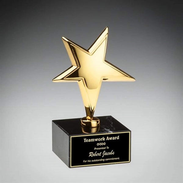 24K gold rising star award with a marble base.... from ASI 84592 St Regis Group / R S Owens & Co Inc