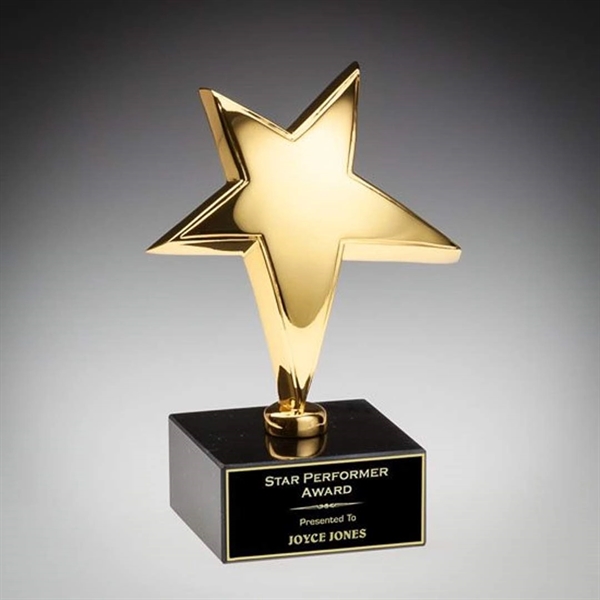 24K gold rising star award with a marble base.... from ASI 84592 St Regis Group / R S Owens & Co Inc