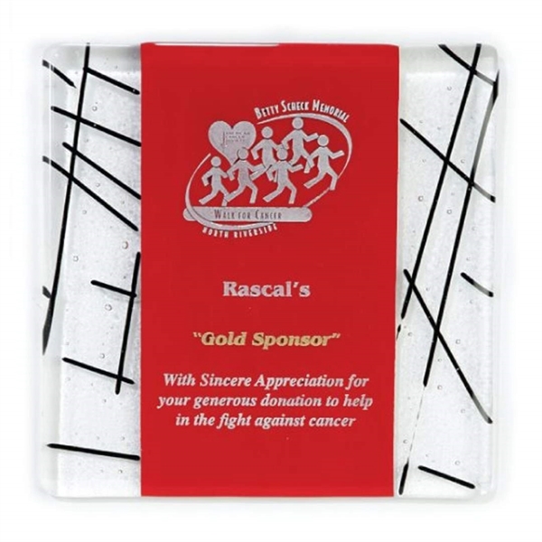 Red art glass plaque.... from ASI 84592 St Regis Group / R S Owens & Co Inc