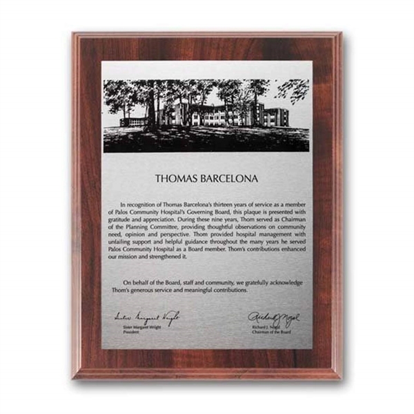 The Etched & Oxidized process creates a dramatic contrast by darkening... from ASI 84592 St Regis Group / R S Owens & Co Inc