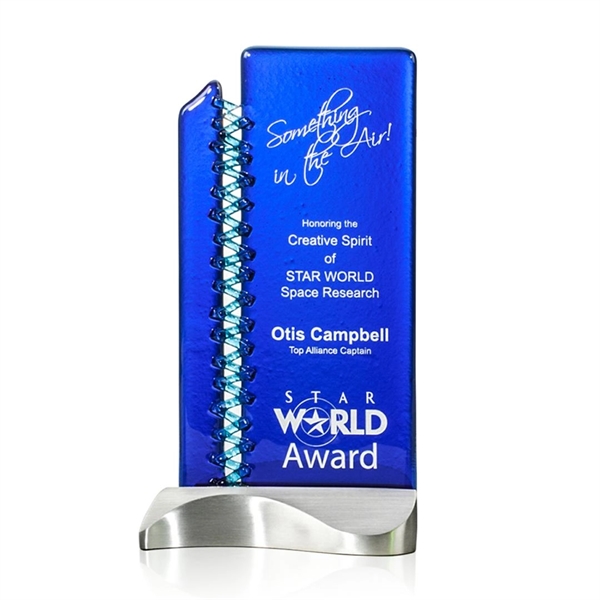 Panels of sapphire, peridot and ebony art glass are connected to... from ASI 84592 St Regis Group / R S Owens & Co Inc