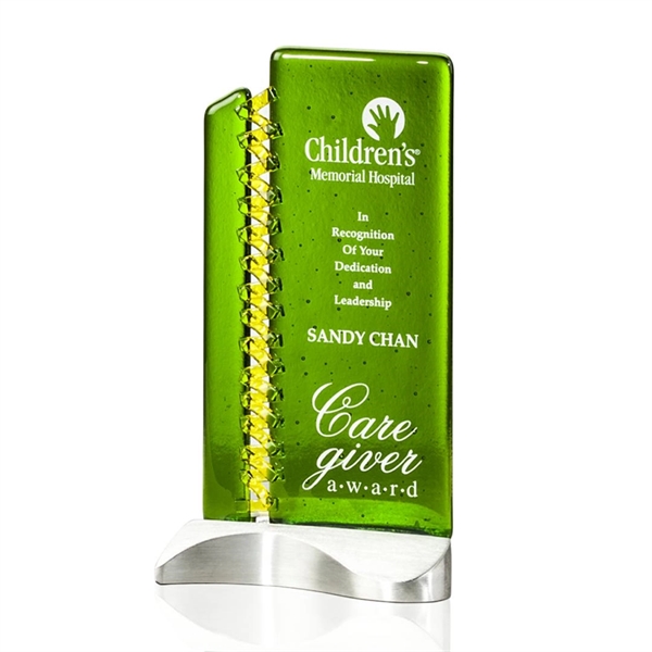 Panels of sapphire, peridot and ebony art glass are connected to... from ASI 84592 St Regis Group / R S Owens & Co Inc