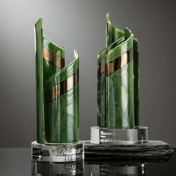 The Shadow Dancer Award is made with spirals of fused glass,... from ASI 84592 St Regis Group / R S Owens & Co Inc