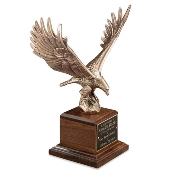Eagle leadership award on walnut base; 11 1/8".... from ASI 84592 St Regis Group / R S Owens & Co Inc
