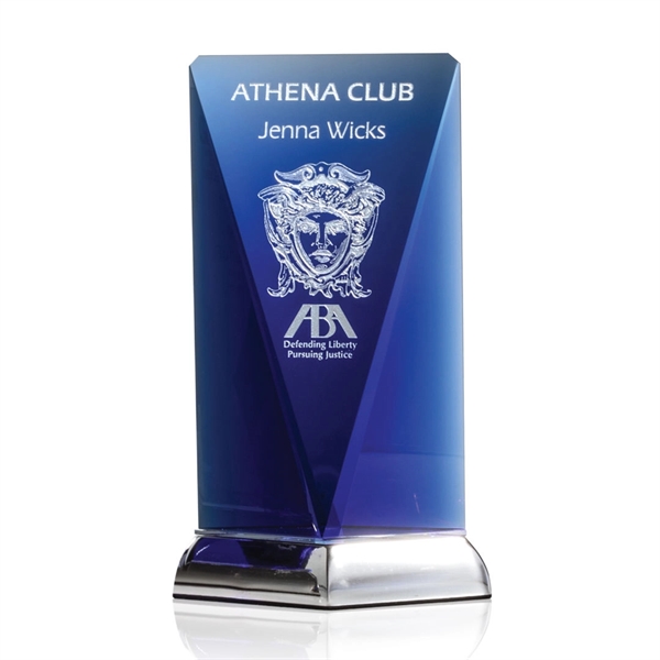 The deep optical crystal blue of the Rubicon Award tapers to... from ASI 84592 St Regis Group / R S Owens & Co Inc