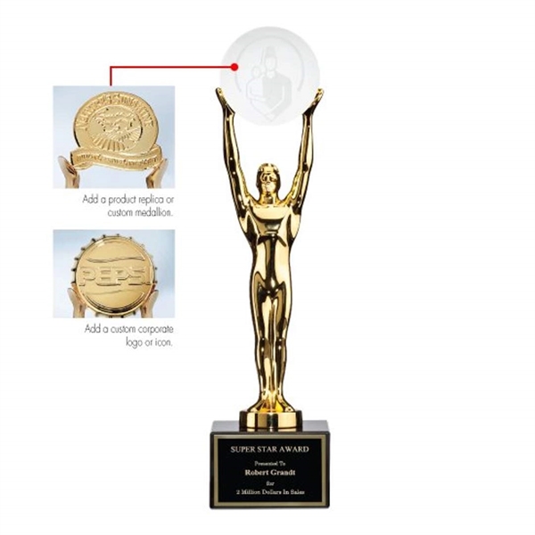 24K gold-plated award with starfire crystal and black marble base.... from ASI 84592 St Regis Group / R S Owens & Co Inc