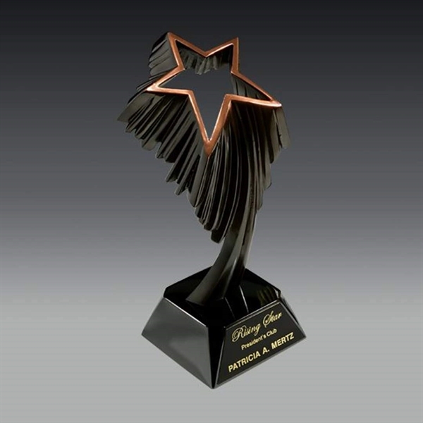 Shooting star award gives drama and movement to the sculpture.... from ASI 84592 St Regis Group / R S Owens & Co Inc