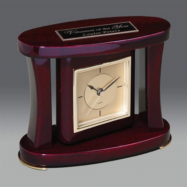 Rosewood piano finish swivel clock with brass accents, 6 1/4" x... from ASI 84592 St Regis Group / R S Owens & Co Inc