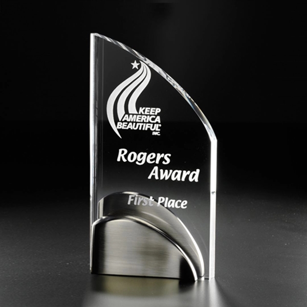 Acrylic award with satin nickel base.... from ASI 84592 St Regis Group / R S Owens & Co Inc