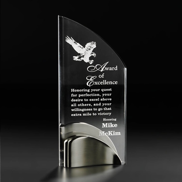 Acrylic award with satin nickel base.... from ASI 84592 St Regis Group / R S Owens & Co Inc