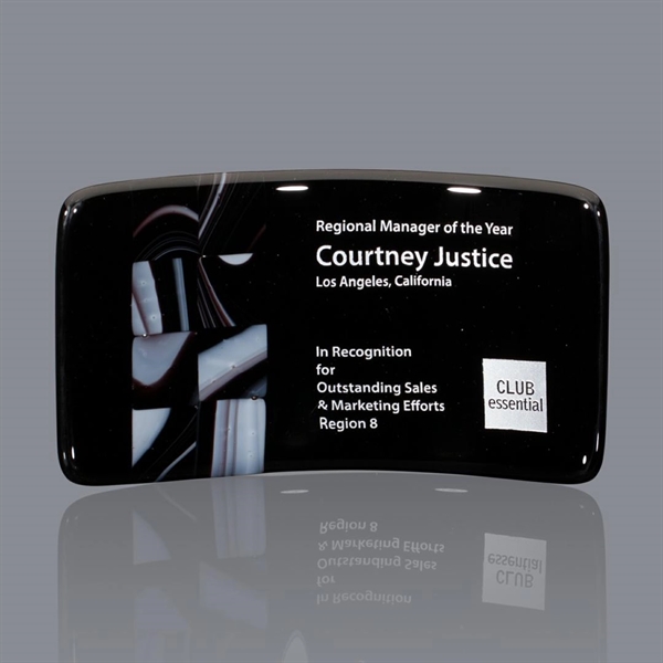 The Cadence is a curved award made from panels of glass... from ASI 84592 St Regis Group / R S Owens & Co Inc