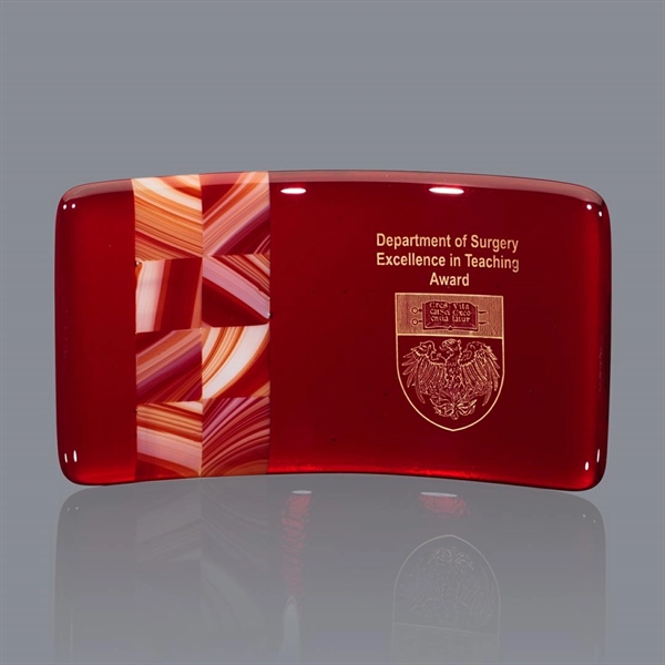 The Cadence is a curved award made from panels of glass... from ASI 84592 St Regis Group / R S Owens & Co Inc