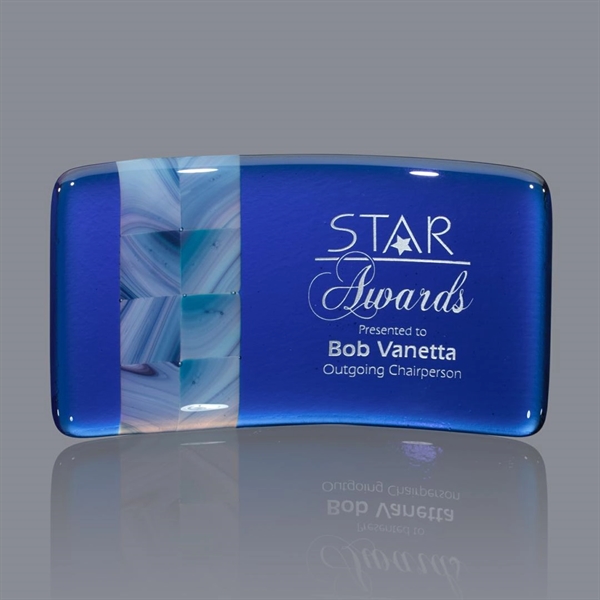 The Cadence is a curved award made from panels of glass... from ASI 84592 St Regis Group / R S Owens & Co Inc