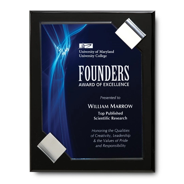 Acrylic and aluminum on black piano finish; wall plaque.... from ASI 84592 St Regis Group / R S Owens & Co Inc